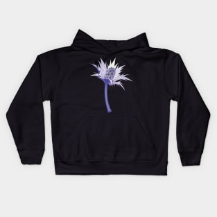 eryngium thistle chevron - violet on orange Kids Hoodie